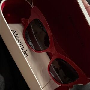 Alexander McQueen Red Sunglasses